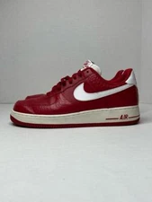 Nike Air Force 1 Red Leather Shoe - Size 10.5