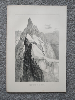 Der Gipfel des Col Dolent - antiker Druck - 1871