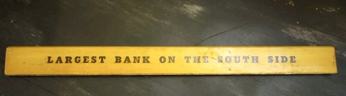 Vintage Holzlineal Chicago City Bank. Bank der Südseite. - Bild 8 von 8