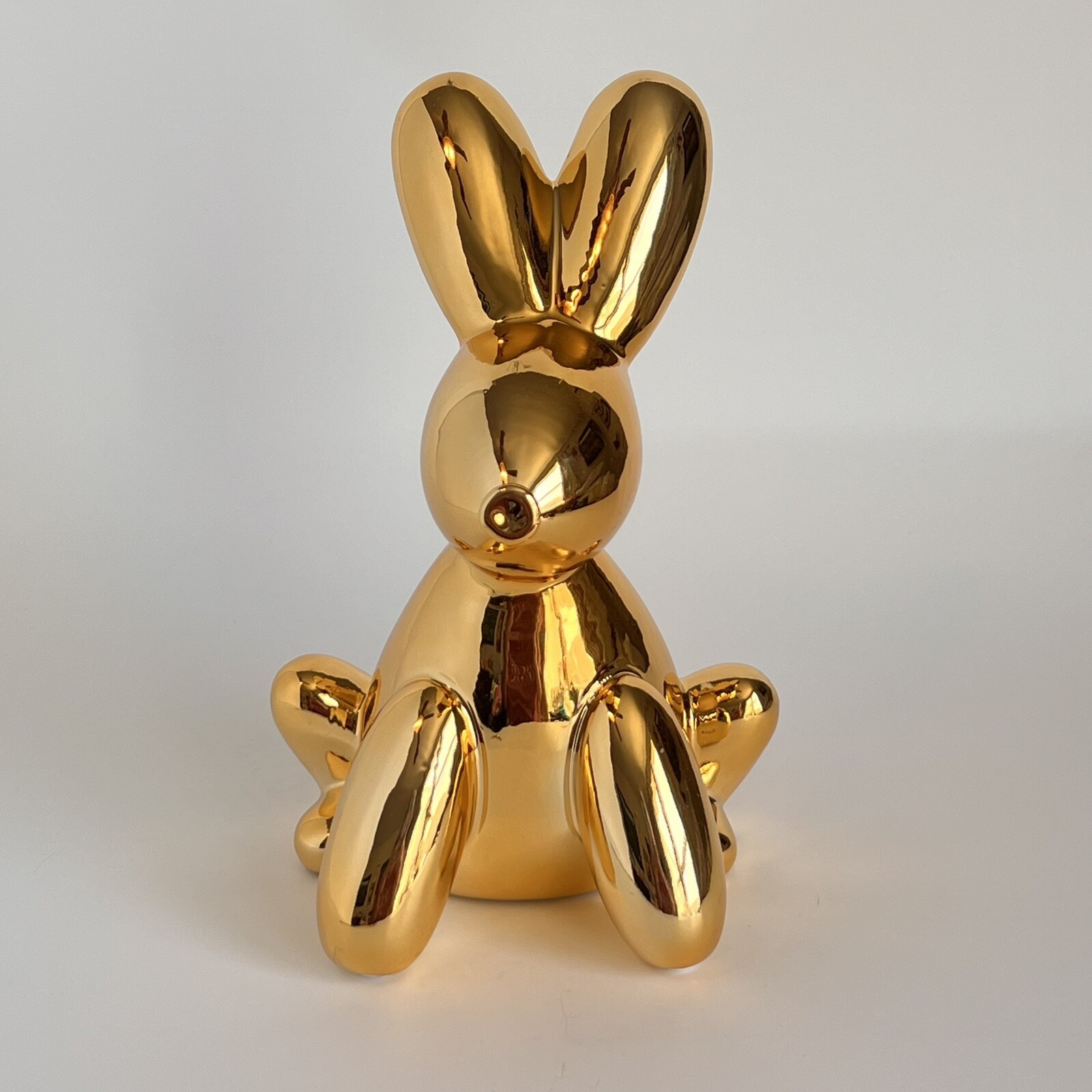 Ceramic Balloon Shiny Gold Bunny "Piggy Bank"