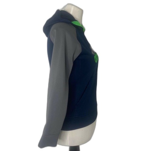 Boy's Small Hoodie Adidas Blue and Grey Embroidered Big Logo Front Pocket - Picture 4 of 6