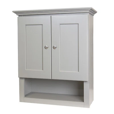 GHI Grey Shaker Bathroom Wall Cabinet 21x26