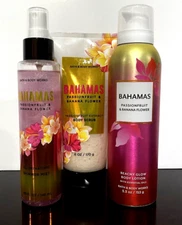 BAHAMAS Passionfruit  Beachy Glow Lotion, Illuminating Shimmer Mist & Body Scrub