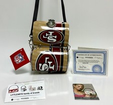 San Francisco 49ers Made in USA Recycled License Plate Metal Cylinder Hand Bag