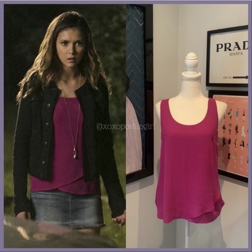 Banana Republic rosa Tulpensaum Tank Top S The Vampire Diaries Elena Gilbert - Bild 1 von 8