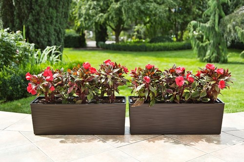 Tall Trough Planter Flower Pot with Insert 2 Sizes Indoor Outdoor Garden Patio - Picture 11 of 44