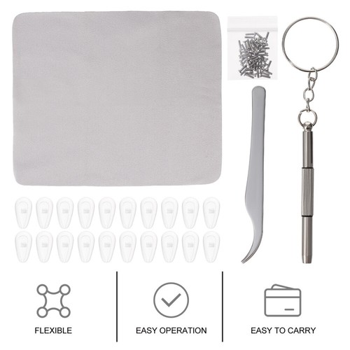 Glasses Hook soldes Grip Holder Microfiber Cleaning Cloth Silicone Nose Pads