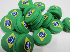  NEW LOT OF 2X "BRAZILIAN FLAG" VIBRATION DAMPENERS FOR TENNIS RACQUETS
