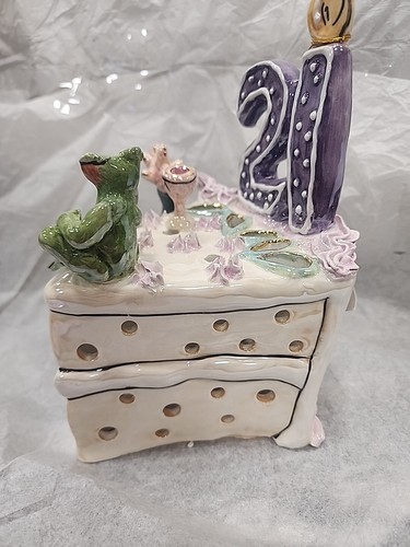 2001 Blue Sky Clayworks 21st Birthday Gift Cake Tealight Cover Heather Goldminc - Picture 7 of 7