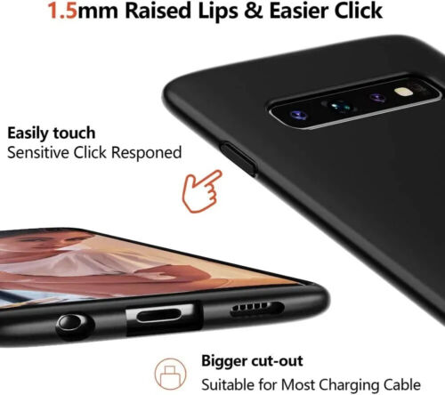 Samsung Galaxy S10 Case, Ultra Slim Thin TPU Silicone Soft TPU Protective Black - Picture 10 of 14