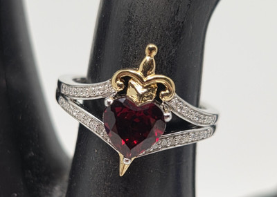 Verzauberter Disney Granat Diamant Ring 925 1/10 cttw Gr. 7 Böse Königin Schneewittchen