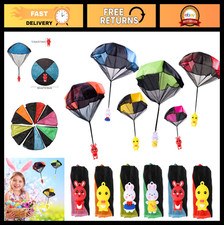 6 Pack Flying Parachute Toys for Kids - Outdoor Hand Throw Fun, Easter Gifts