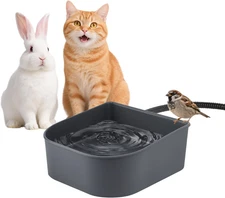 Heated Water Bowl for Cats Outdoor/Indoor, 1L Rabbit Thermal Bowls, Prevents Fre