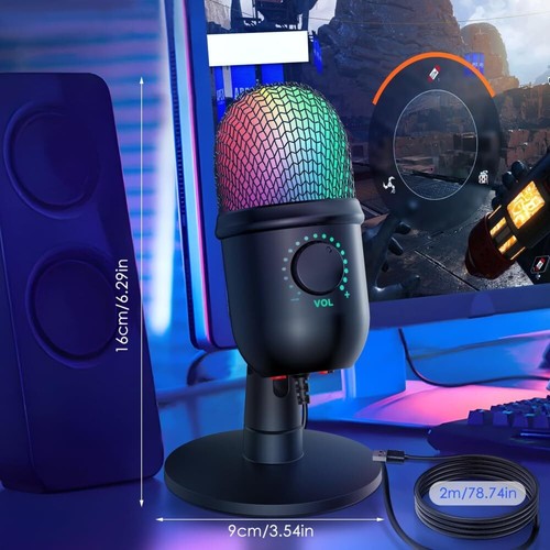 Computer Mikrofon USB Microphone für Aufnahme Streaming Podcast Studio Gaming - Afbeelding 4 van 15
