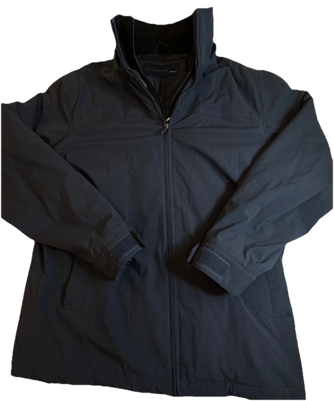 Weatherproof Mens Jacket M Black Insulated Full Zip Winter Coat Fleece Lined