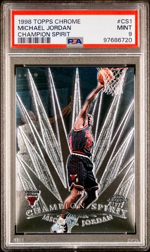 1998 TOPPS CHROME CHAMPION SPIRIT #CS1 MICHAEL JORDAN PSA 9 MINT BULLS HOF