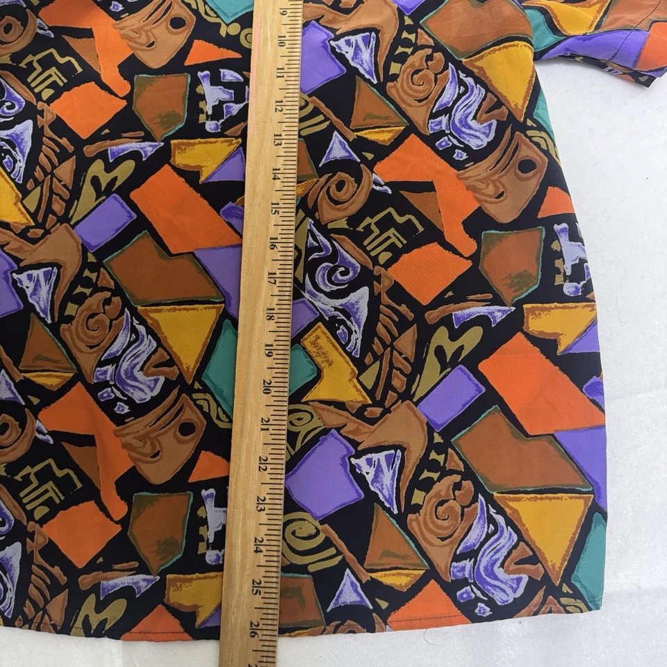 Blusa Top Manga Corta Estampado Abstracto Colorido Grande HERITAGE HOUSE De Colección Foto 4 de 4