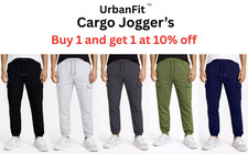 Mens Cargo Jogging Bottoms Sweatpants Fleece Cuffed Tracksuit Joggers S-3XL 2201