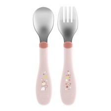 Chicco Stainless Cutlery, Children's Cutlery, Baby Potato Set, Fork and Spoon