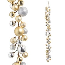 RAZ Imports - 4 Foot Champagne Color Ball Garland Christmas Decoration