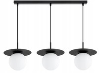 Pendelleuchte Esstisch 3-Flammig Glas Schwarz E27 L:75 Cm HäNgelampe Esszimmer