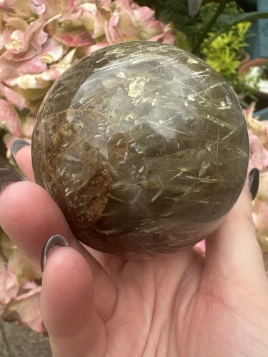564grams ‘Straw’ Rutile / Water Grass Rare Rutile in Quartz Sphere Decoration - Picture 5 of 10