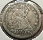 1853-O Seated Liberty Quarter 25C Arrows & Rays Semi-Key Date Very Fine+