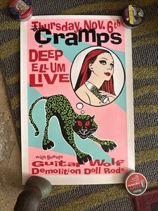The Cramps Concert Poster Deep Ellum Live Demolition Doll Rods Guitar Wolf 90s
