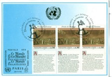 United Nations Geneva 1992  Postcard  Newspaper Le Monde Paris FDC Human Rights