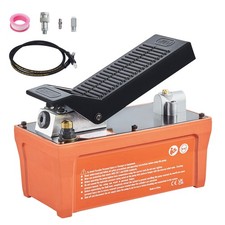 Pompa Idraulica a Pedale con Tubo Serbatoio d'Olio 1,6L Connettore 3/8"NPT