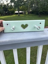 Vintage Small Clothes Rack With Heart. Wooden/Distressed. Roughly 12x3  