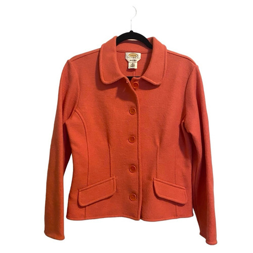 Vintage Talbots Alpaca Blend Jacket Sz PM Pink Button Coastal Grandma Old Money - Picture 1 of 10