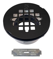 Westbrass A206P-62 2" No-Caulk PVC Compression Shower Drain 4-1/4" Round Grid