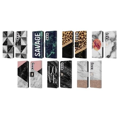 HEAD CASE DESIGNS MARBLE TREND MIX LEATHER BOOK CASE FOR SAMSUNG PHONES 4 - Image 1 of 4