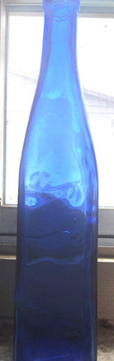 Decorative Glass Bottle Tall Display Clean & Excellent Cond Vintage Cobalt Blue