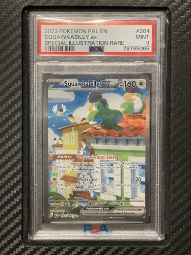 2023 PSA 9 Squawkabilly EX #264 Special Illustration Rare SIR Pokemon TCG SV2 PE