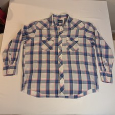 Vintage 90s Wrangler Pearl Snap Shirt - 1X 'Big Man' - Western, Cowboy, Plaid