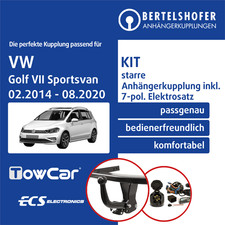 Für VW Golf VII Sportsvan Typ AM1 02.2014-08.2020 AHK starr +7pol sp. E-Satz PKW