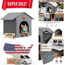 Outdoor Cat House Weatherproof, Insulated Cat Houses for Outdoor/Indoor Cats for