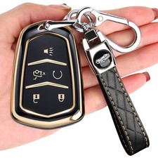 TECARATE for Cadillac Key Fob Cover - Key Fob Cover Case Holder for 2015-2019...