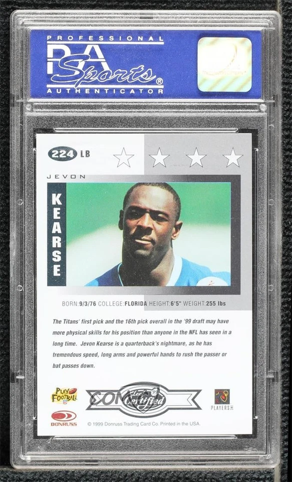 1999 Leaf Certified Jevon Kearse #224 PSA 9 MINT Rookie RC - Image 2 of 2
