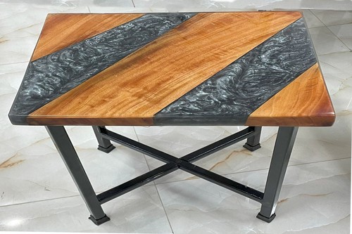 Splendido Tavolo Epossidico | Design Fiume | Bordo Vivo | Artigianato Legno Massello - Foto 4 di 5
