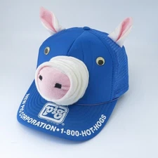 Head To Toe New Pig Corporation Blue Mesh Snapback Hat Novelty Pig Nose