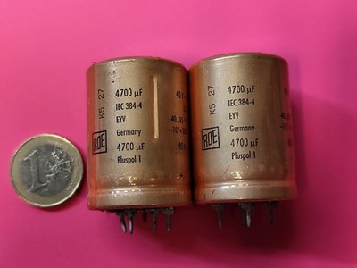2x NOS ROE GOLD EYV 4700uF 40V 4 PIN AUDIO HI-END CAPS Kondensatoren ELKO VISHAY