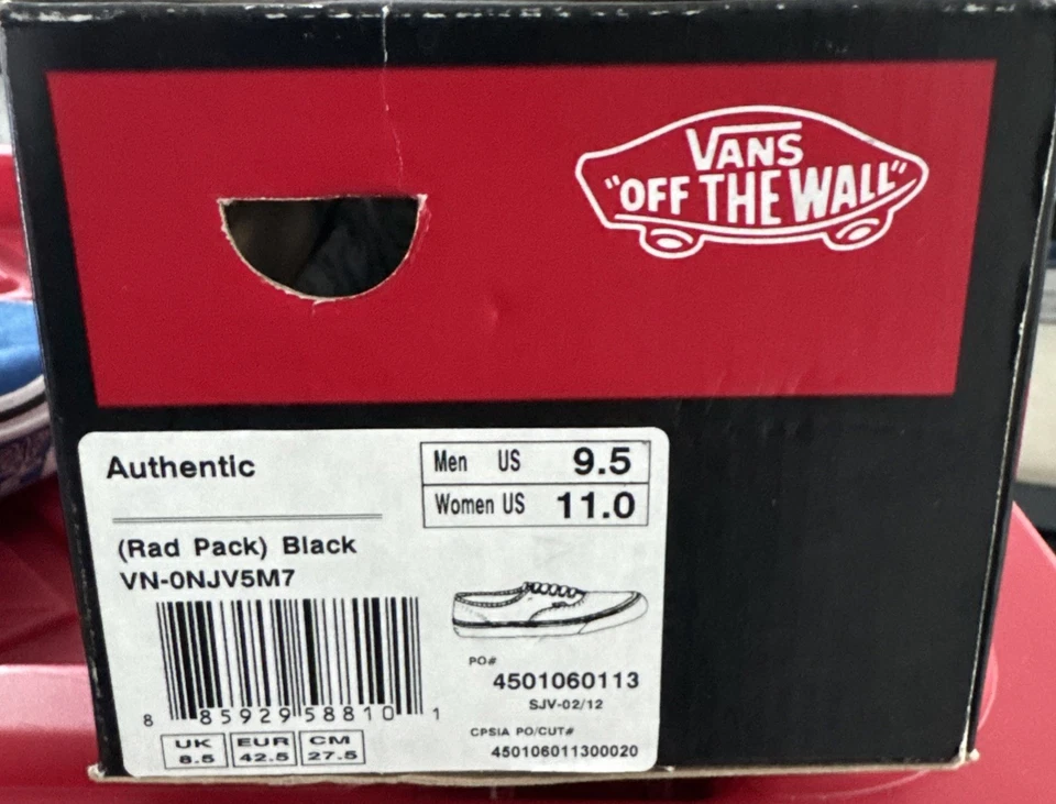 VANS Authentic Rad Pack Blue Men’s 9.5 Lightly Worn with Original Box - Image 4 of 4