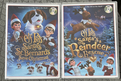 Elf Pets: Santa's Reindeer Rescue & St. Bernards Save Christmas New & Sealed (2)