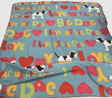 2006 I love (Heart) my BIG DOG Bernard weiche Fleecedecke 50 x 68 Zoll
