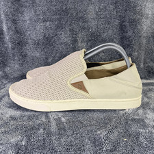 OluKai Pehuea Women  s Size 10 Beige Slip-On Shoes Mesh Casual Comfort Sneakers