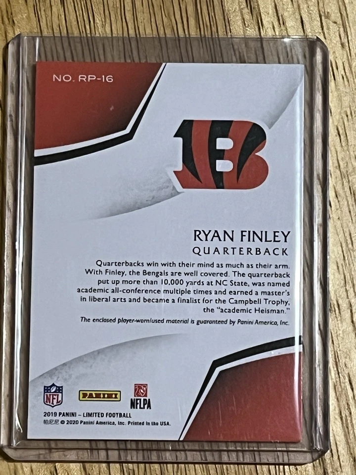 2019 Panini Limited Football RYAN FINLEY Rookie Phenoms #/49 Relic🔥 - Image 2 of 2