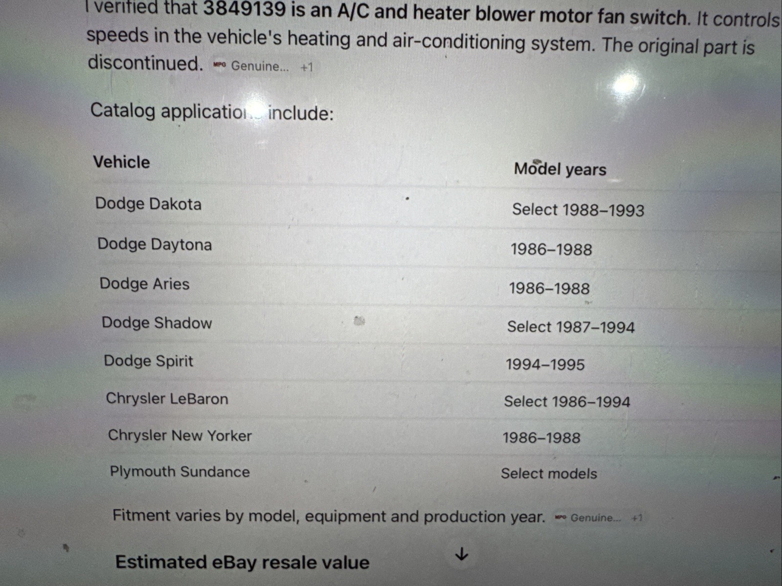 mopar parts oem